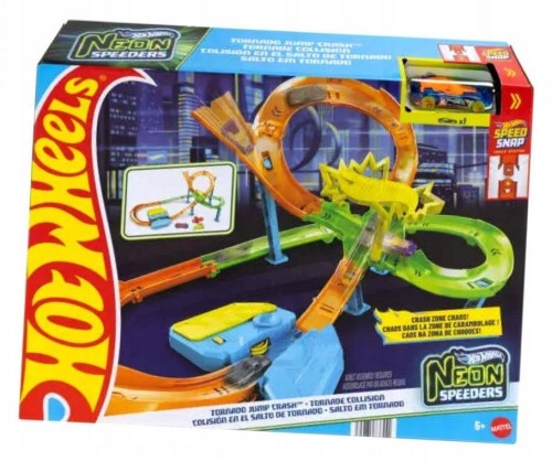 Hot Wheels Neon Speeders Tornado Jump Crash