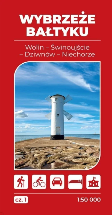 Mapa turystyczna - Wybrzeże Bałtyku cz.1 Wolin...