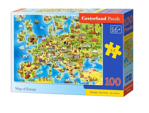 Puzzle 100 Map of Europe CASTOR, Castorland