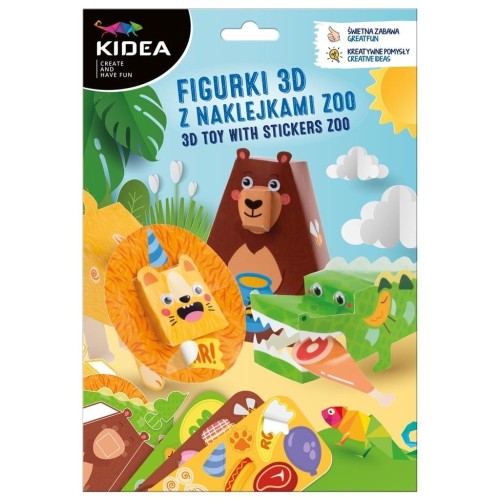 Figurki 3D z naklejkami ZOO KIDEA, DERFORM