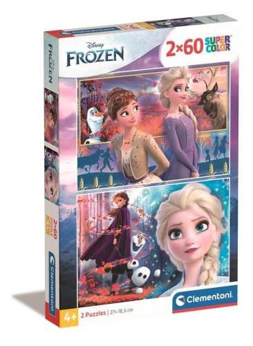 Puzzle 2x60 Super kolor Frozen 2, Clementoni