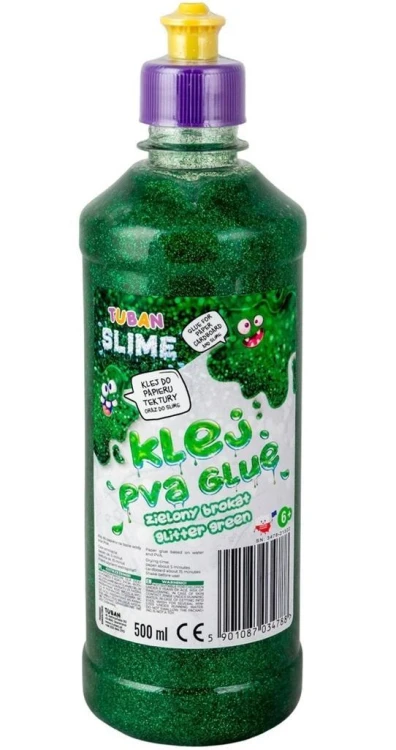 Klej brokatowy zielony PVA 500ml TUBAN, Tuban