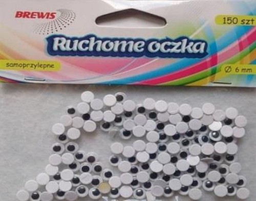 Ruchome oczka 6mm 150szt, Brewis