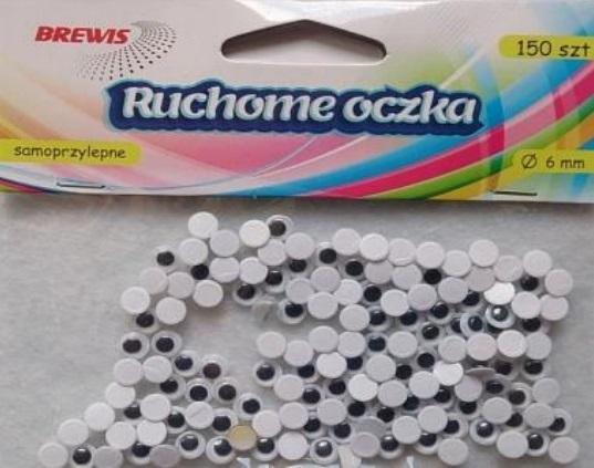 Ruchome oczka 6mm 150szt, Brewis