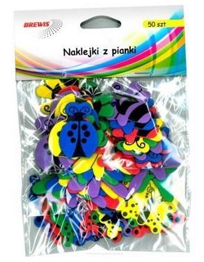 Naklejki z pianki owady 50szt, Brewis