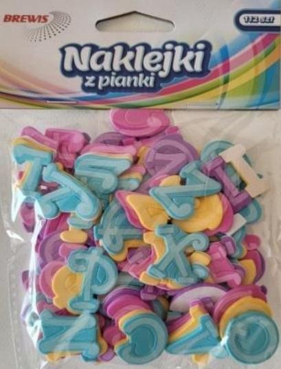 Naklejki z pianki alfabet 112szt, Brewis