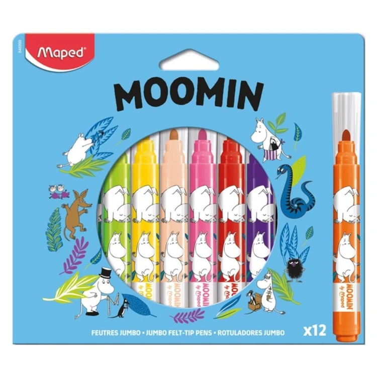 Flamastry Muminki Jumbo 12szt MAPED, Maped
