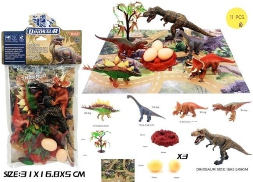 Zestaw dinozaurów z jajkiem i matą, Merkpol
