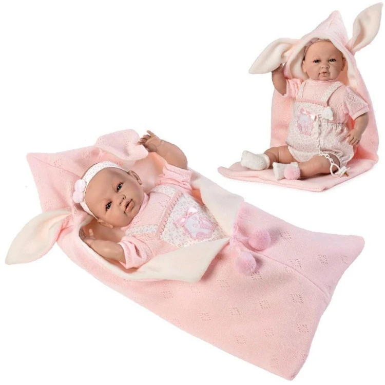 Lalka hiszpańska Sara mówiąca z becikiem 42cm