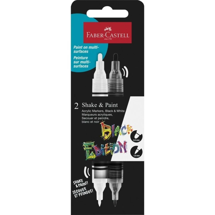 Markery akrylowe Black Edition 2szt biały + czarny