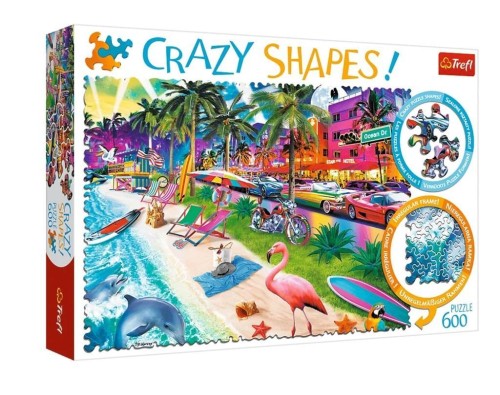 Puzzle 600 Crazy Shapes Plaża w Miami TREFL, Trefl
