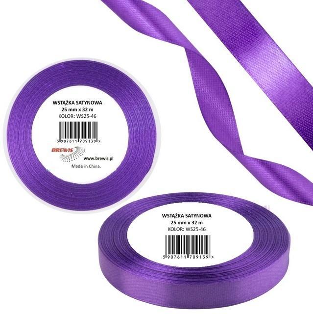 Wstążka satynowa 25mm/32m orchidea