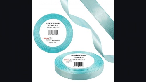 Wstążka satynowa 25mm/32m baby blue