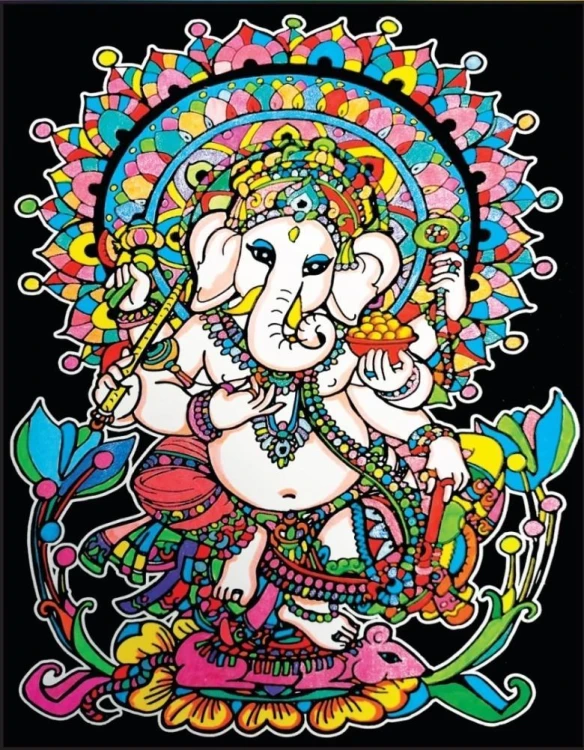Kolorowanka welwetowa 47x35cm Ganesha