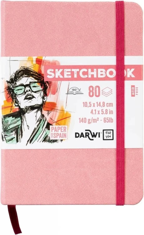 Szkicownik A6 140g bladoróżowy, Darwi