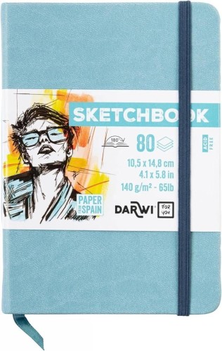 Szkicownik A6 140g błękitny, Darwi