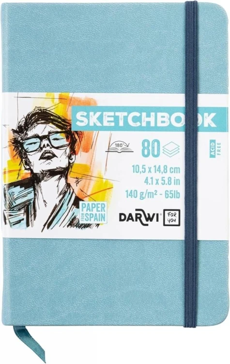 Szkicownik A6 140g błękitny, Darwi