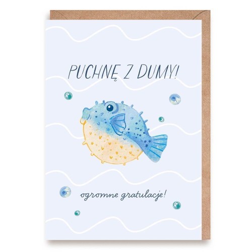 Kartka Gratulacje Rozdymka, eko koperta
