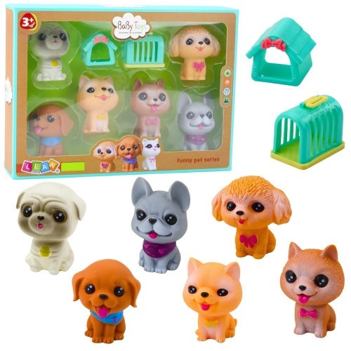 Zestaw figurek piesków 6szt, Leantoys