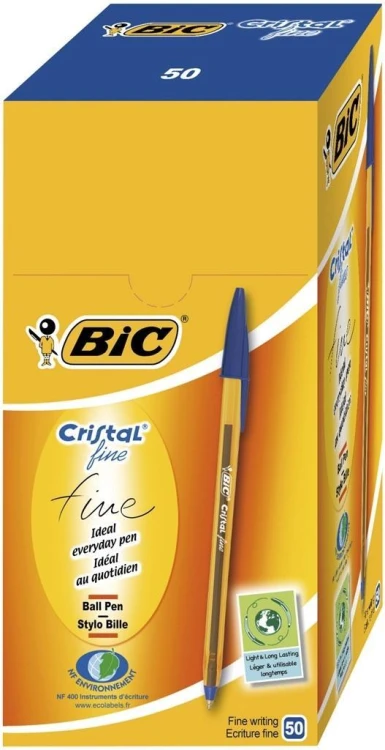 Długopis Cristal Fine czarny (50szt) BIC, BIC