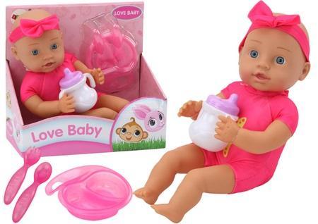 Lalka bobas z akcesoriami różowa, Leantoys