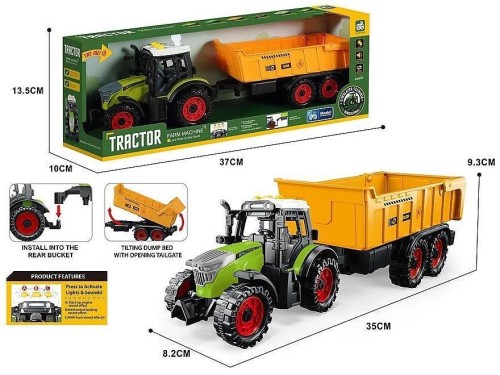 Traktor z przyczepą 35x9x8cm, ADAR