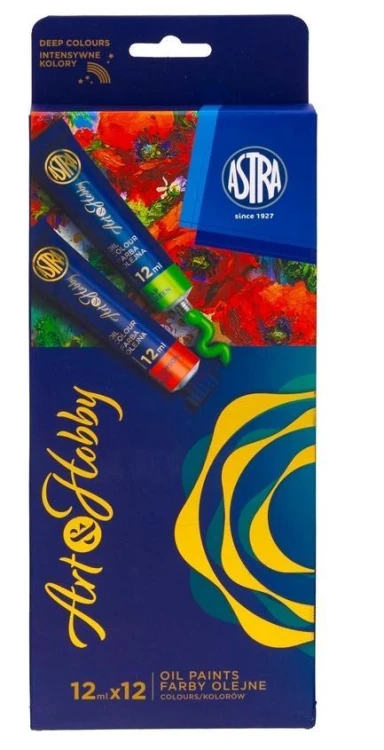 Farby olejne 12kol 12ml ASTRA, Astra