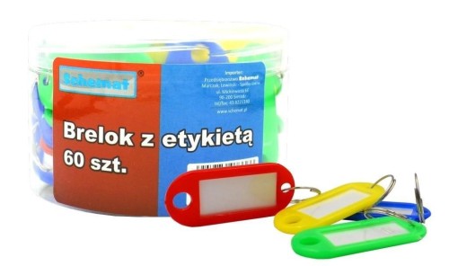 Zawieszki do kluczy kolorowe 60szt, Schemat