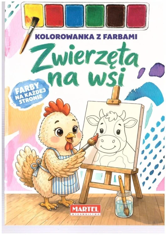 Kolorowanka z farbami Zwierzęta na wsi