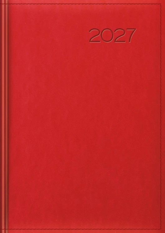 Kalendarz 2027 tygodniowy czerwony