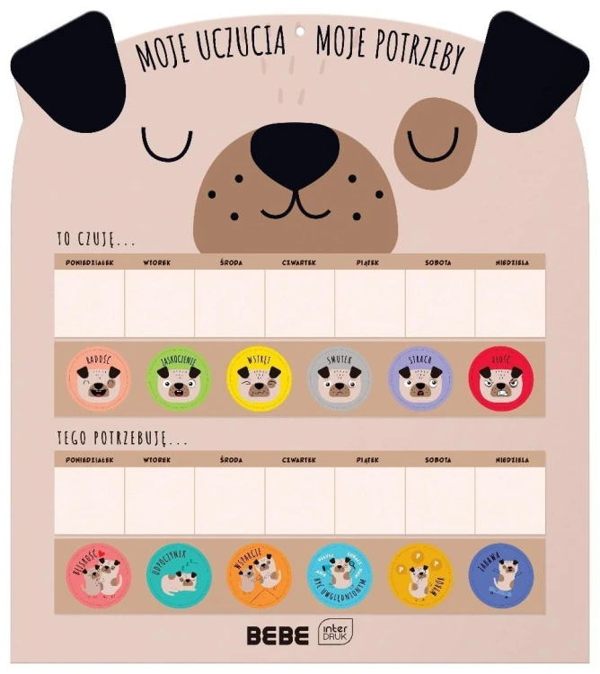 Tablica emocji Bebe Friends Pies, INTERDRUK