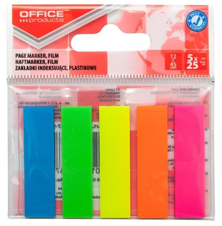 Zakładki indeksujące PP 12x45mm 5x25K, Office