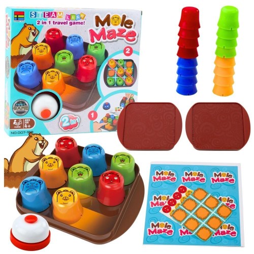 Gra zręcznościowa 2w1 Mole Maze, Leantoys