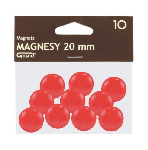 Magnes 20mm czerwony 10szt GRAND, Grand