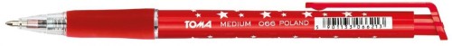Długopisy w gwiazdki czerwony 1,0mm (30szt), TOMA