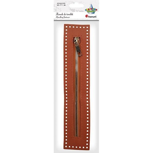 Zamek błyskawiczny do torebki 27x5,5cm brązowy