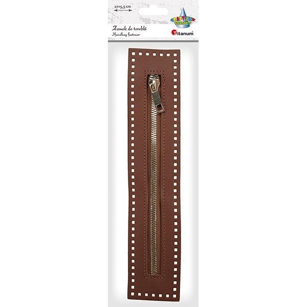 Zamek błyskawiczny do torebki 27x5,5cm kawowy