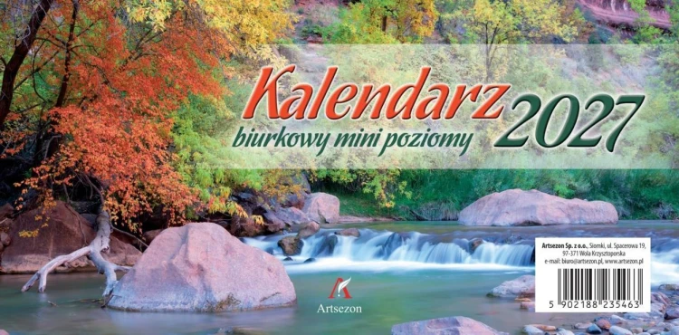 Kalendarz 2027 biurkowy mini poziomy
