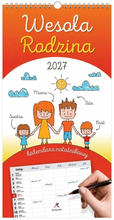 Kalendarz 2027 rodziny Wesoła Rodzina