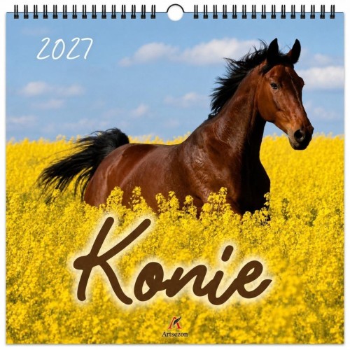 Kalendarz 2027 wieloplanszowy 33x33cm Konie