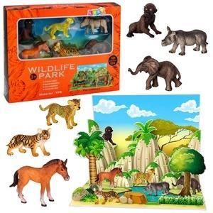 Zestaw figurek Dzikie Zwierzęta plansza 3D