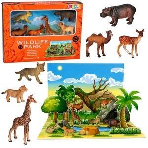 Zestaw figurek Dzikie Zwierzęta plansza 3D