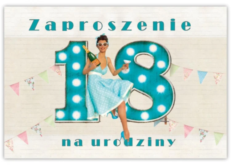 Zaproszenie Urodziny 18 (10szt)