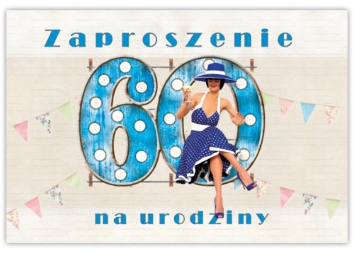Zaproszenie Urodziny 60 (10szt)