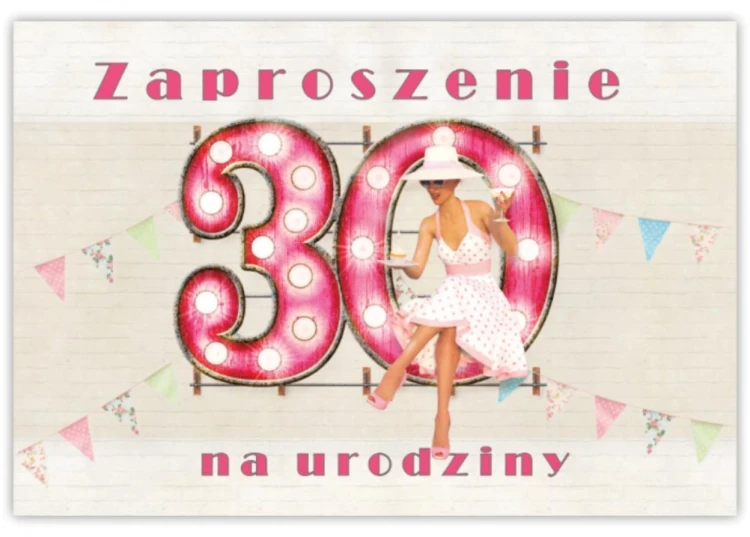 Zaproszenie Urodziny 30 (10szt)