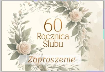 Zaproszenie Rocznica ślubu 60 (10szt)