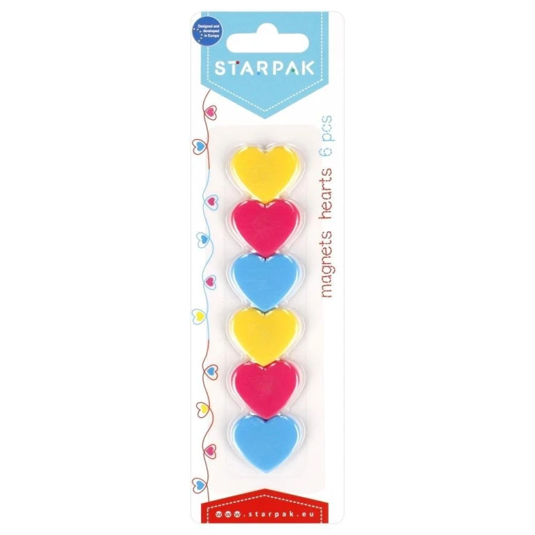 Magnes serce 6 sztuk, STARPAK