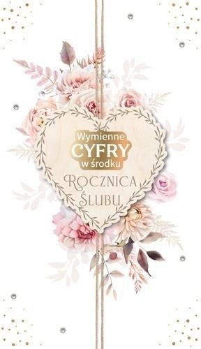 Karnet Rocznica Ślubu wymienne cyfry