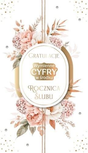 Karnet Rocznica Ślubu wymienne cyfry