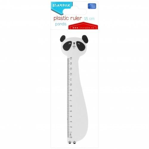Linijka plastikowa 15cm Panda, STARPAK